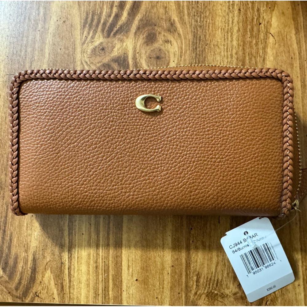Coach Limited Edition Continental Braided Zip Wallet Brown